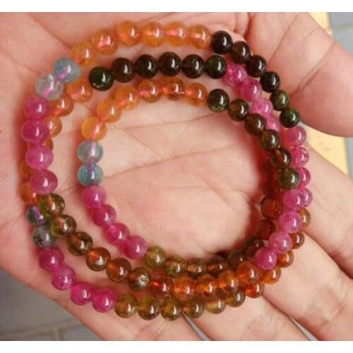 Free shipping Natural mixtourmaline Crystal Stone Bracelet about 25g