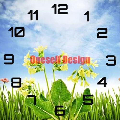 Great diamond embroidery clock flower 5d diamond painting clock rhinestone pictures decoration home diamond art kit diy frame