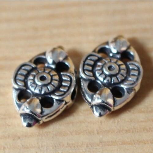 10pcs/lot Alloy Embossed Tibetan Bead Charm Designer Buddhism Ornament Fittings Bracelet Pendant Spacer Beads DIY Jewelry Making