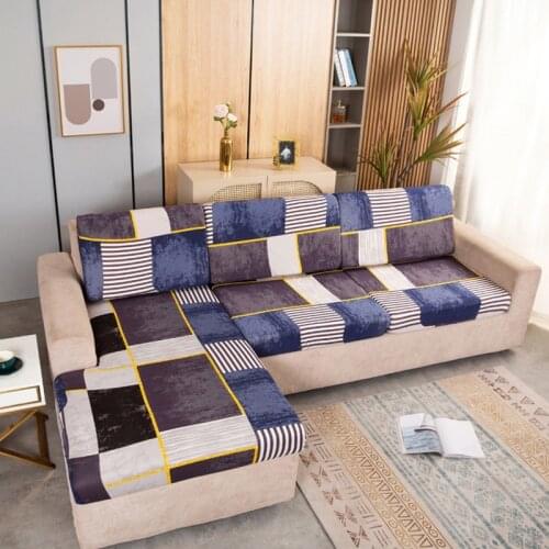 Printed Sofa Seat Cushion Cover Elastic Four Seasons Universal L Type Sofa Covers for Living Room Chair Slipcover 1/2/3/4 Seat