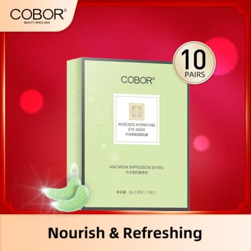 COBOR Avocado Hydrating Eye Mask for Dark Circles, Eye Bags, Pigmentation, Under Eye Patches Hydrogel Collagen Eye Mask to Brigh