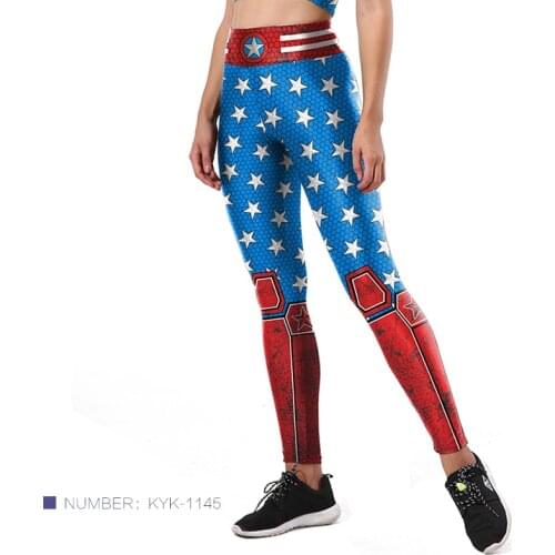 Elastic 3D Printing Waist Digital Printed Leggings Womens High Waist Yoga Pants Compression Pants Women Leggings Sport Fitness