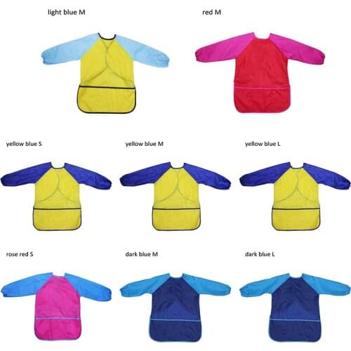 Art Aprons Birthday Gift Learning Education Interesting Toys Portable Long Sleeve Kids Children Smock Waterproof Painting Apron
