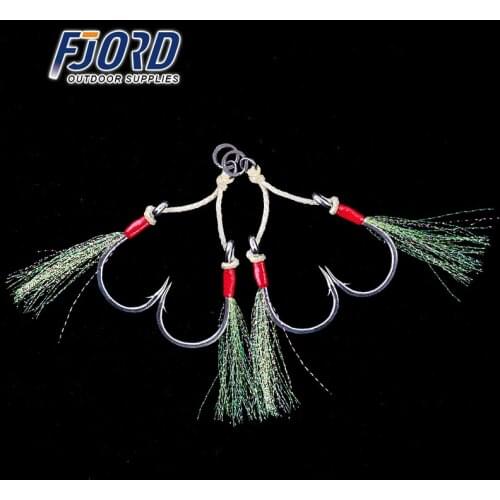 FJORD Fishing Hook 2 Pcs/Lot Kevlar Line Binding Hook Slow Jigging Hook Fishing Accessories