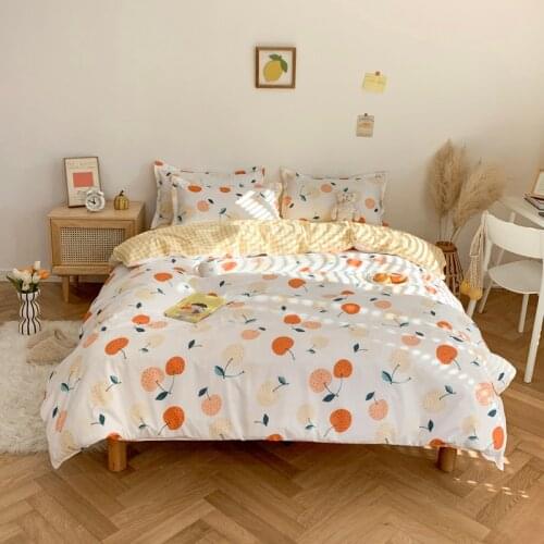Fruit Cherry Pattern Bedding Set,150x200 Duvet Cover Set With Pillowcase, 220x240 Quilt Cover, King Size Blanket Cover
