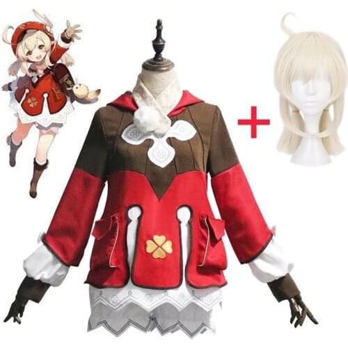Genshin Impact Klee Loli Cosplay Costume Anime Halloween Carnival Clothes Gloves Socks Hat Ears for Women Kids Girl