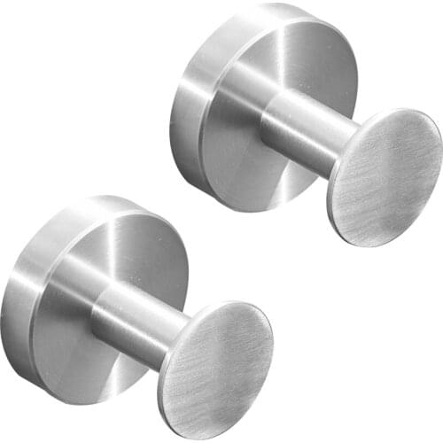Leyden Coat Hook SUS 304 Stainless Steel,Round Brushed Finish Robe Towel Hanger Set of 2 Heavy Duty