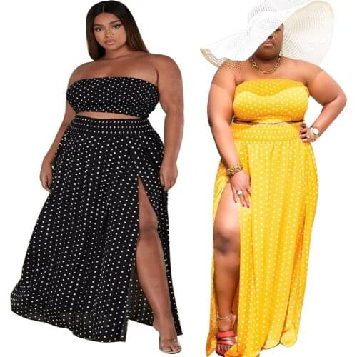 Summer Two Piece Set for Women Super Short Backless Crop Tops and Beach Skirt Plus Size Dress Sets Wholesale Dropshipping
