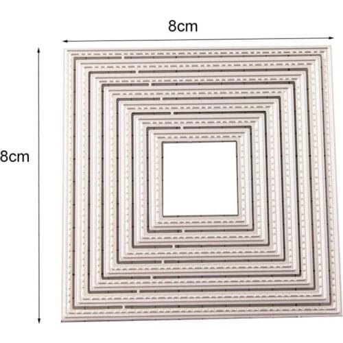 Reunion Square 7-piece Set Metal Cutting Dies Scrapbooking Craft Mold Cut Die Stencil Handmade Paper Card Make Template 2021