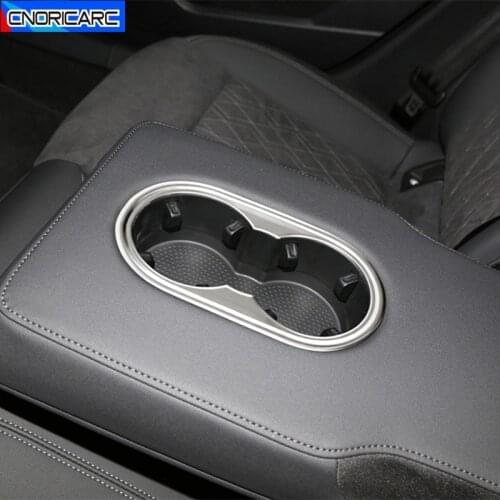 Stainless Steel Car Styling Rear Water Cup Holder Frame Decoration Sticker Trim For Audi A3 2021 Interior Accessories