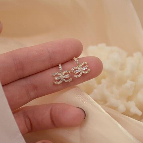 New Design Fashion Jewelery Simple Crystal Exquisite 14k Real Gold Plated Earrings for Woman Holiday Party Daily Elegant Earring