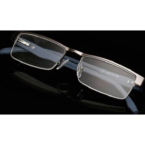 Men Women Reading Glasses Eye Glasses Mental Black Half Frame Elderly Presbyopia +1.0 +1.5 +2.0 +2.5+3.0 +3.5 +4.0 R170