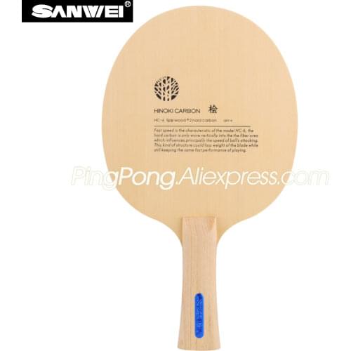SANWEI HC6S Hino-Carbon Table Tennis Blade Racket (5+2 HINOKI CARBON OFF+) Original SANWEI HC-6S Ping Pong Bat Paddle