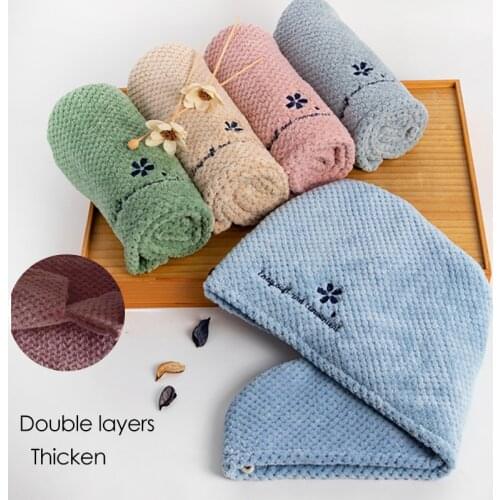 Women Towels Bathroom Microfiber Towel Rapid Drying Hair Towel Double Layers Thick Super Absorbent Bath Towels For Adult Toallas
