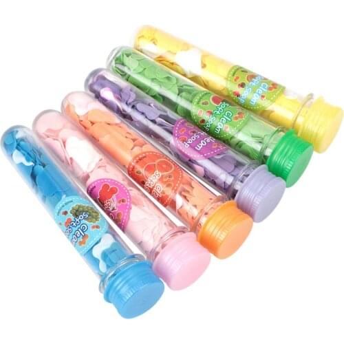 Portable Disposable Washing Hand Soap Paper Soap Flower Paper Tube Confetti Foaming Soap Makeup Removal Travel Cleaning Tool