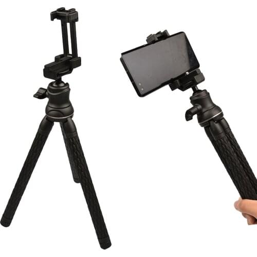 Portable Mini Phone Tripod Stand with Rotatable Ball Head fits for Selfie Vlog includes Smartphone Clip