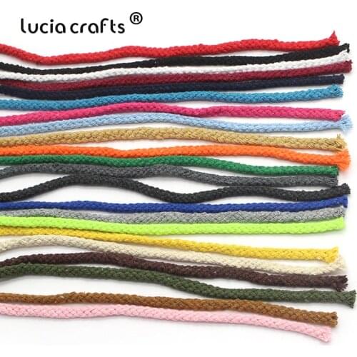 SALE!Lucia crafts 5m/22m Multi colors Cotton Cords Braided Rope Decorative Drawstring Cord DIY Home Handmade Accessories W0210