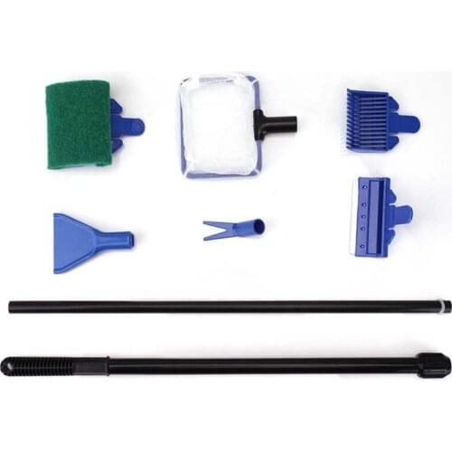 Manual Aquarium Scraper Algae Remover 5 in 1 Cleaning Tool Set Fish Tank Fishing Net Syphon Operated Gravel Water Filter 896B