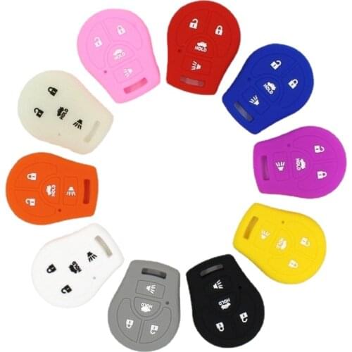Car Key Silicone Case Cover Protect Shell for Nissan Maxima Versa Altima Sentra 4 Buttons Key Silica Gel Skin Protector