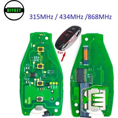 DIYKEY Smart Remote Board 3 Button 315MHz / 433MHZ / 868MHz for VW Touareg 2010 2011 2012 2013 2014 PCF7953 Chip