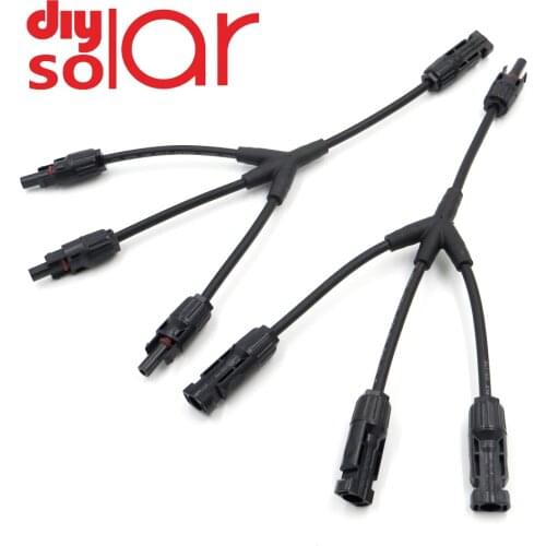 Solar Connector Y 3Y 4Y Branch parallel connection 30A 1000V Electrical Photovoltaic 2 3 4 pcs solar Panel Cable Wire Connect