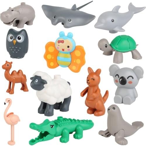 Creator Big Size Animals Toys For Children Koala Butterfly Devil Fish Cute Suit For Other Toys Animals Compatible Building Block