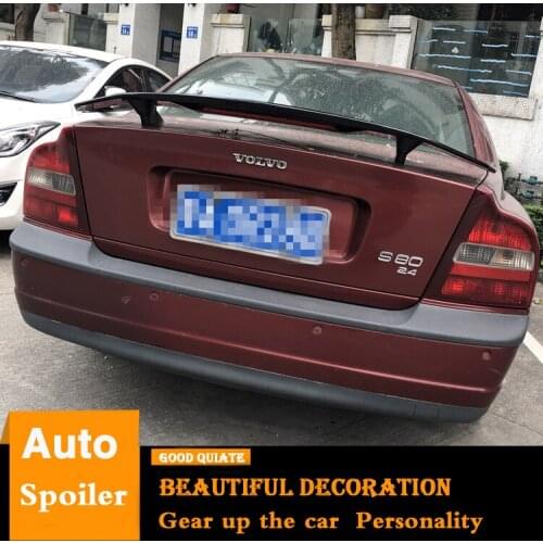 For Volvo S80 Spoiler Sport ABS Material Car Rear Wing Primer Color Trunk Rear Spoiler Fit For S80 2006/07/08/09/2010/2011