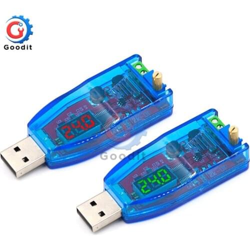 LED USB Step Up/Down Buck Boost Converter Power Supply Voltage Regulator Module DC-DC 5V to 1-24V Adjustable Potentiometer