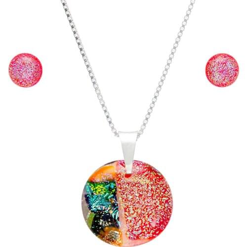 DARK DIAMOND®-Set of dichroic crystal and sterling silver 925in assorted colors. 100% handmade. Unique in Spain