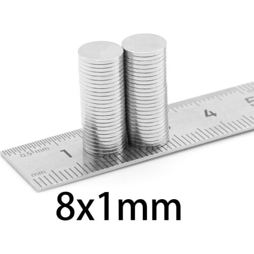 50-1000pcs 8x1mm Strong Disc Magnets Dia. 8mmx1mm N50 Rare Earth Neodymium Art Craft Fridge Magnet