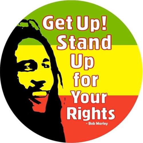 EARLFAMILY 13cm x 13cm for Get Up Stand Up for Your Rights Bob Marley Car Stickers Waterproof Decals Graffiti Vinyl Car Wrap