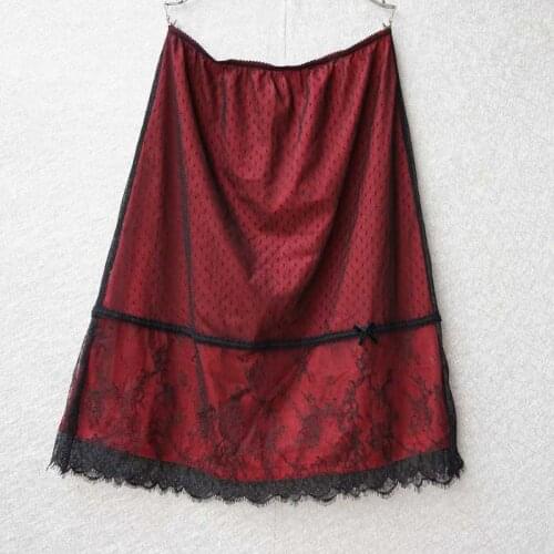 3 Colors Vintage High Quality Lace Sexy Underdress for Women Secret Female Under Skirt Transparent Gauze