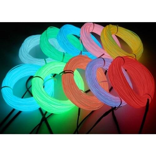 High quality el neon light 1.5mm-5M with 5v usb inverter with ten color white/blue/red/yellow/ice blue/green/lemon/orange/pink