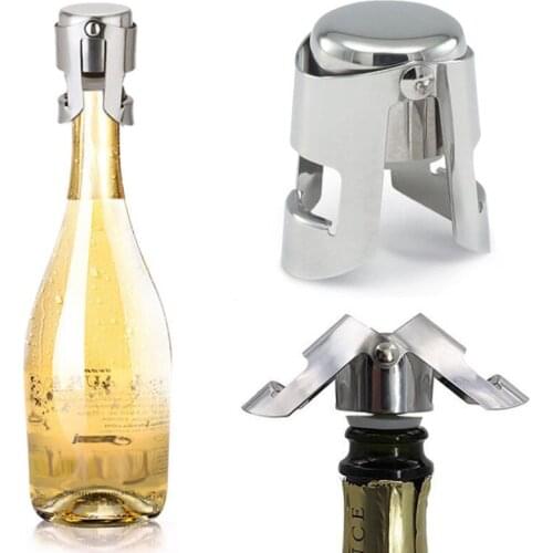 Stainless Steel Wine Stoppers Champagne Sealer Bar Stopper Portable Wine Sealed Bottle Stopper Cap Bar Tools LX8654