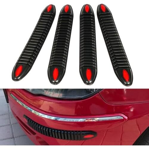 41 X 5CM 4pcs Car Protector Front Bumper Lip Splitter Silane Rear Bumper Protector Guard Scratch Sticker Rubber White Black