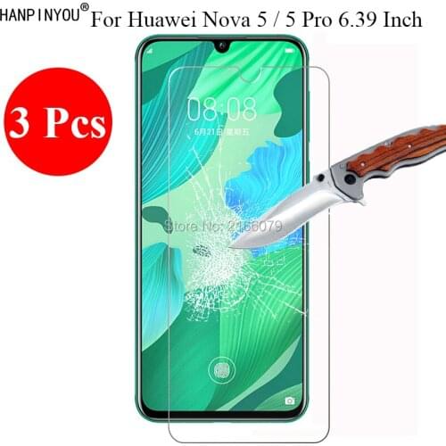 3 Pcs/Lot New 9H 2.5D Tempered Glass Screen Protector For Huawei Nova 5 / 5 Pro 6.39" Protective Film + Clean Tools