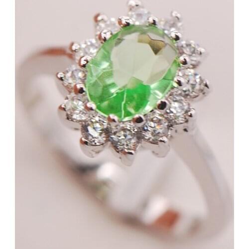 Peridot Women 925 Sterling Silver Ring F696 Size 5 6 7 8 9