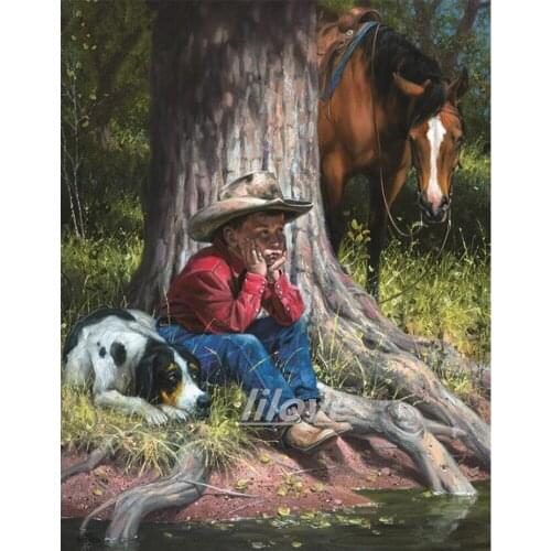 Animal Dog 5D DIY Diamond Painting Full Square/Round 3D Diamond Embroidery Depressed Boy Pictures Mosaic Home Decoration DF534