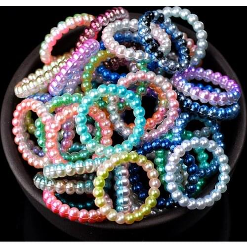 100p 10/14mm round Gradient Mermaid Flatback Half Round ABS Pearls rhinestones cabochons Scrapbooking loose Beads craft DIY trim