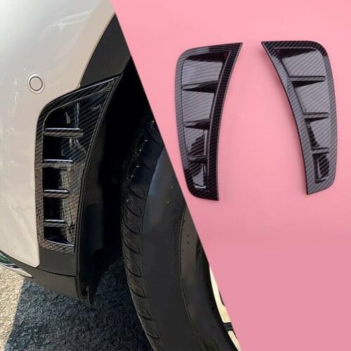 2Pcs Car Front Bumper Side Air Outlet Cover Molding Trim Carbon Fiber Style Black ABS Fit for Hyundai Sonata 2020 2021