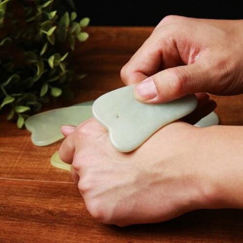 2 Styles Natural Jade Guasha Board Scraching Facial Eyes Scraping SPA Massage Tool Acupoints Plate Massager Beauty Body Care