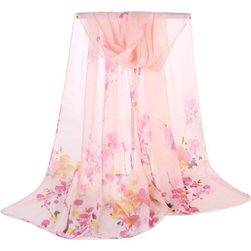 2020 NEW Floral flower georgette chiffon scarf silk square hijab cool shawl ladies foulard femme Scarves hair bufanda mujer