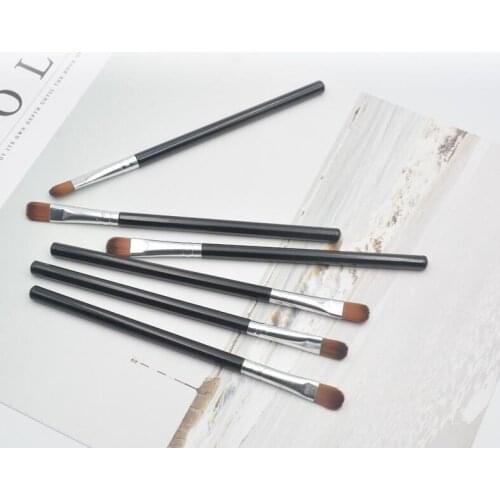 600pcs/lot DIY Black Eye Shadow Brush Beginner Cosmetic Brush Synthetic Fiber Wood Makeup Appliances Cosmetic Tools HA1926