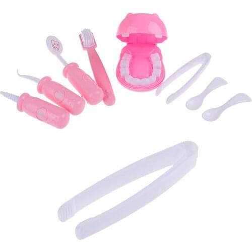 9PCS/Set Pretend Play Dentist Check Teeth Model Medical Kit Role Play Learing Toys