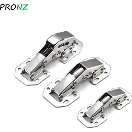 Cabinet Hydraulic Hinge 90Degree Not Drilling Hole Cupboard Door Hinges Soft Close Spring Hinge 304Stainless Steel Hardware