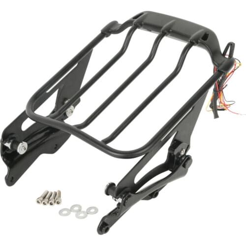 Motorcycle Air Wing Luggage Rack Docking Kit LED Light For Harley Touring Street Glide Road Glide Road King 2014-2019