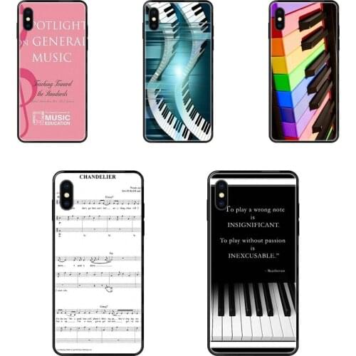 For Huawei Honor Mate Play V10 View 10 20 20X 30 Lite Pro Y3 Y5 Y9 Nova 3 3i Pro Black Soft TPU Protector Phone Cases Piano