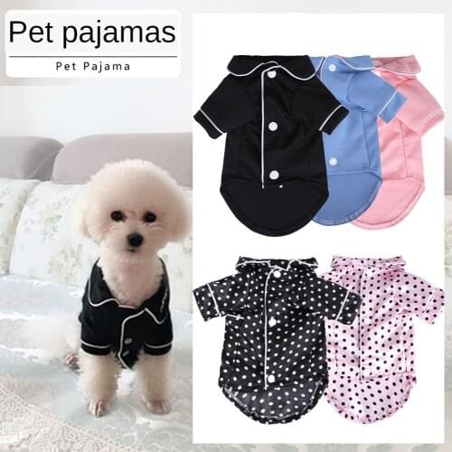 Home Petshop Dog Apparel Puppy Small Animal Products Teddy Dogs Lovely Knitting Summer Clothes Summer Pet Pajamas Easy Washing