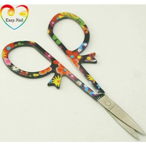 Easy Nail 2pcs Professional Black pattern Muti. Nail Scissor Manicure For Nails Eyebrow Nose Eyelash Cuticle Scissors Curved