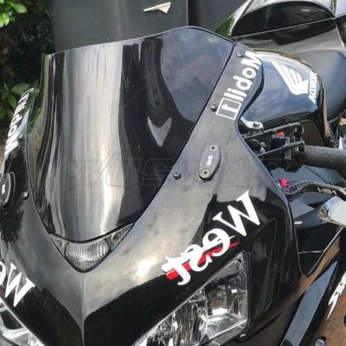 Motorcycle Double Bubble Windshield WindScreen Screen For 2004 2005 06 2007 Honda CBR1000RR CBR 1000 RR Fireblade Black Iridium